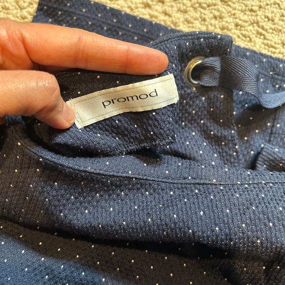 Promod Navy Blue with White Polka Dots Sheath Dress - Picture 3 of 8